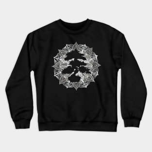 White Mandala Circle Bonsai Tree Crewneck Sweatshirt